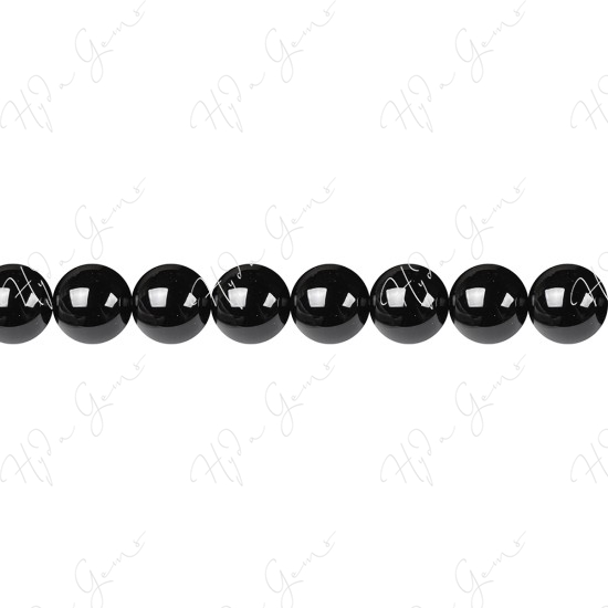 Black Agate Round Beads