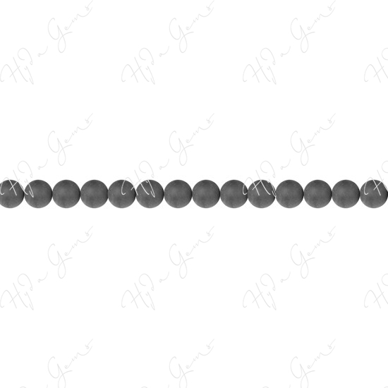 Matte Black Agate Round Beads