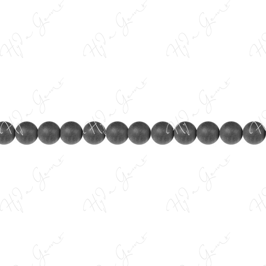 Matte Black Agate Round Beads