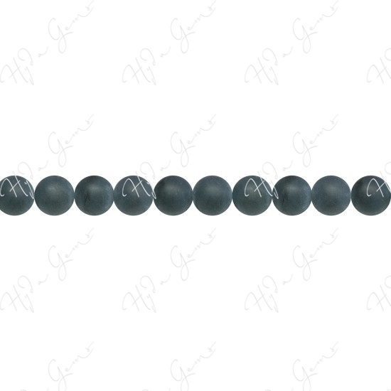 Matte Black Agate Round Beads