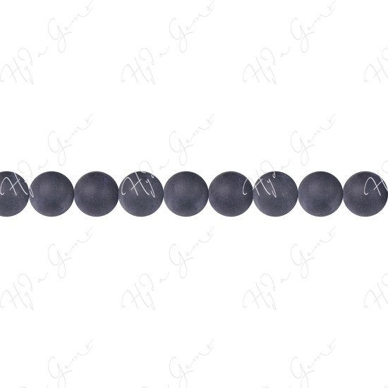 Matte Black Agate Round Beads