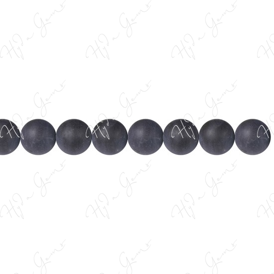 Matte Black Agate Round Beads