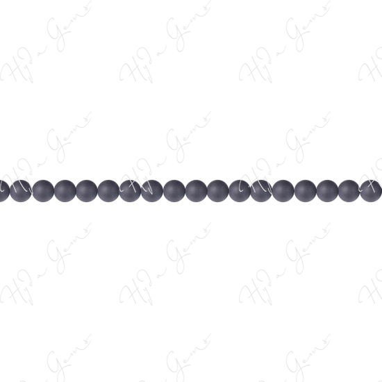 Matte Black Agate Round Beads