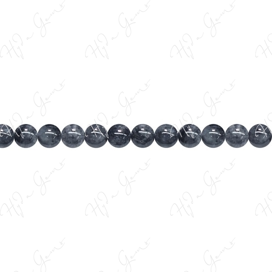 Black Burma Jade Round Beads