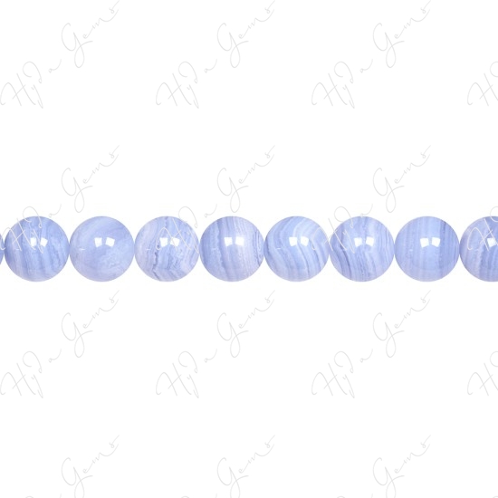 Blue Lace Agate Round Beads (A)