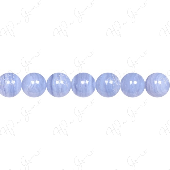 Blue Lace Agate Round Beads (A)