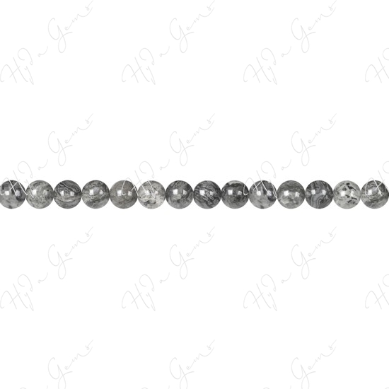 Grey Crazy Agate Round Beads