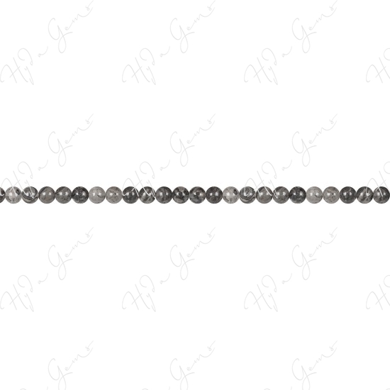 Grey Crazy Agate Round Beads