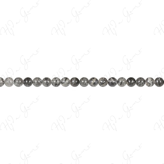 Grey Crazy Agate Round Beads