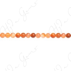 Orange Chalcedony Round Beads