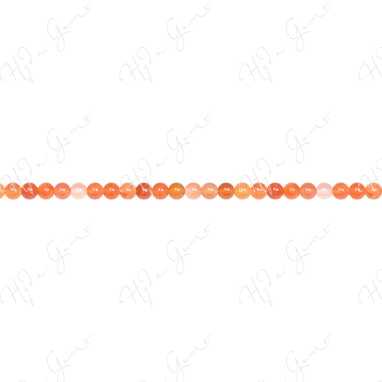 Orange Chalcedony Round Beads