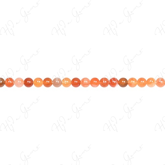 Orange Chalcedony Round Beads