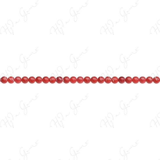 Dyed Red Bamboo Coral Round Beads (2A)