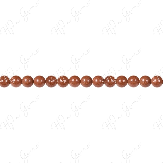 Gold Sand Stone Round Beads