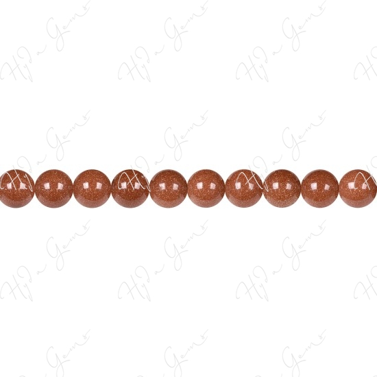 Gold Sand Stone Round Beads