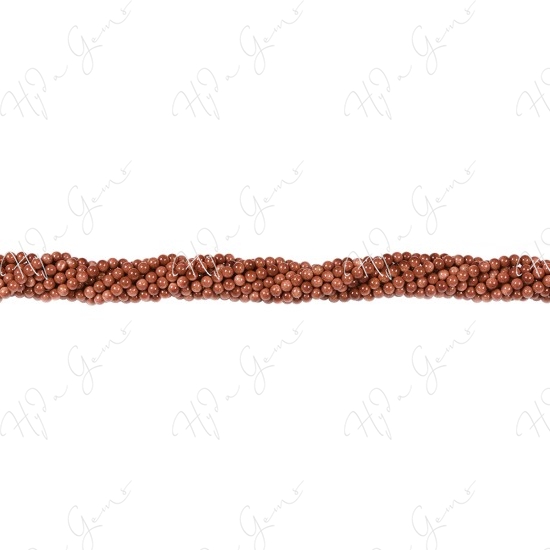 Gold Sand Stone Round Beads