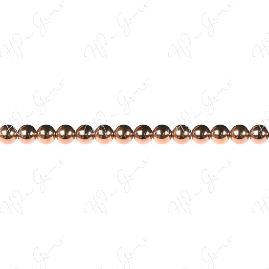 Hematine Copper Color Plated Round Beads