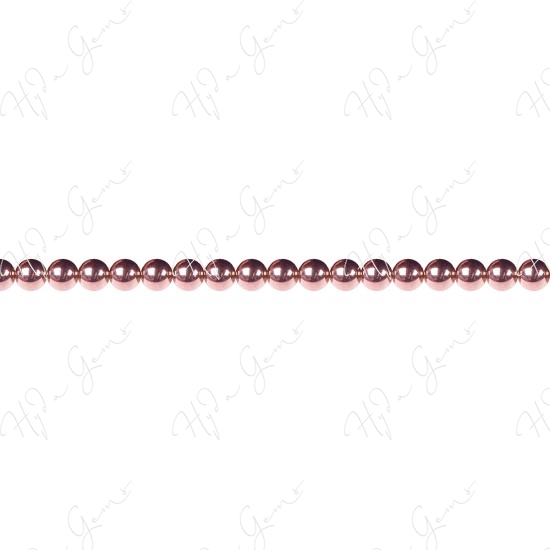 Hematine Copper Color Plated Round Beads