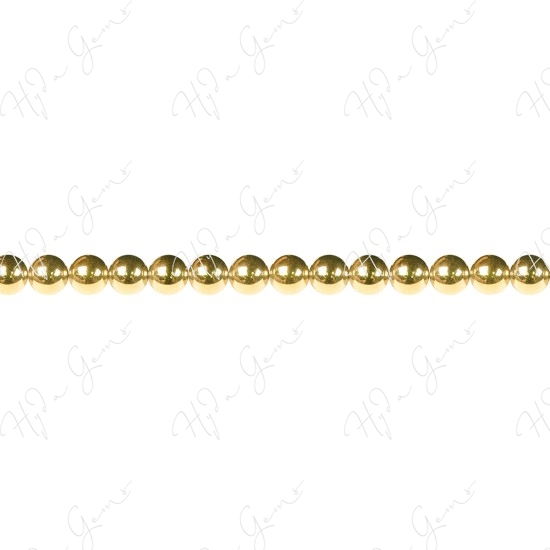 Hematine Carat Gold Color Plated Round Beads