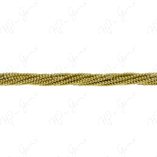 Hematine Carat Gold Color Plated Round Beads