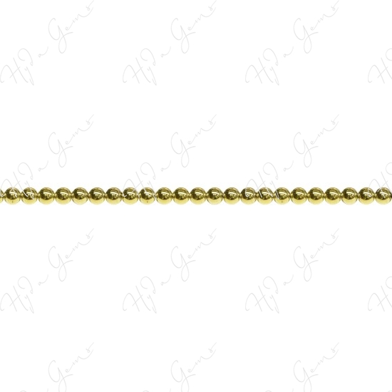 Hematine Carat Gold Color Plated Round Beads