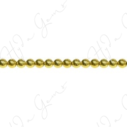 Hematine Gold Color Plated Round Beads