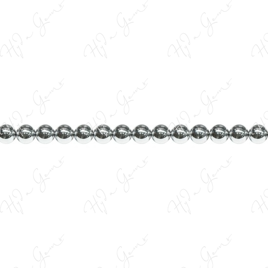 Hematine Platinum Color Plated Round Beads