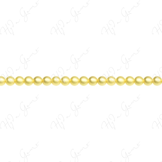 Matte Hematine Gold Color Plated Round Beads