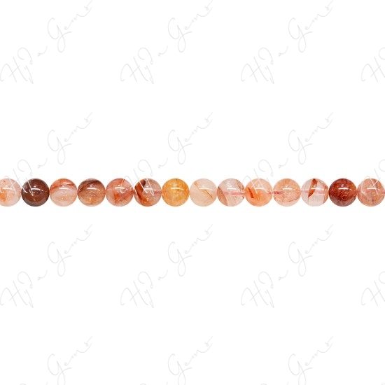 Red Hematoid Quartz Round Beads 