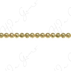 Lava Stone Carat Gold Color Plated Round Beads