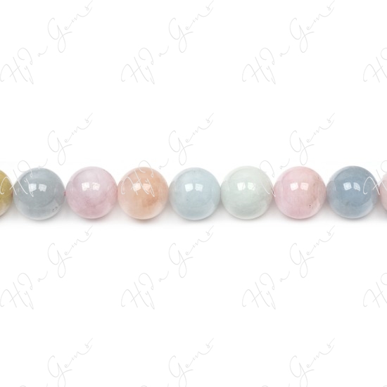 Morganite Mix Color Round Beads