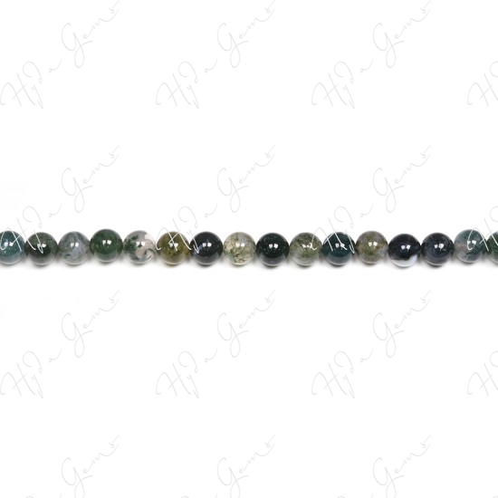 Moss Agate Round Beads