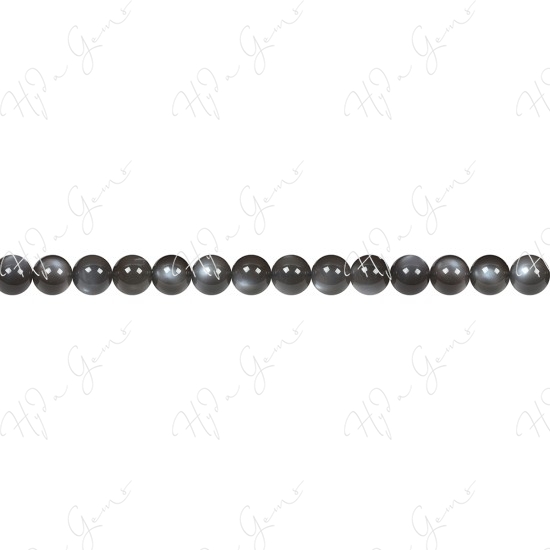 Black Moonstone Round Beads (2A)