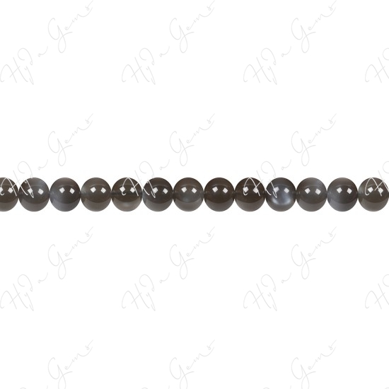 Black Moonstone Round Beads (2A)