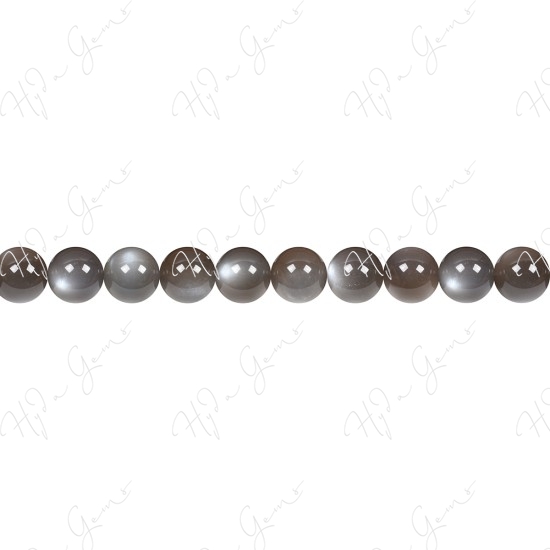 Black Moonstone Round Beads (2A)