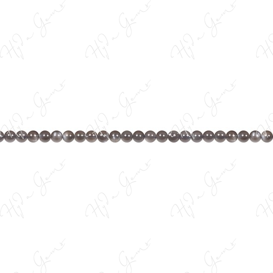 Black Moonstone Round Beads (2A)