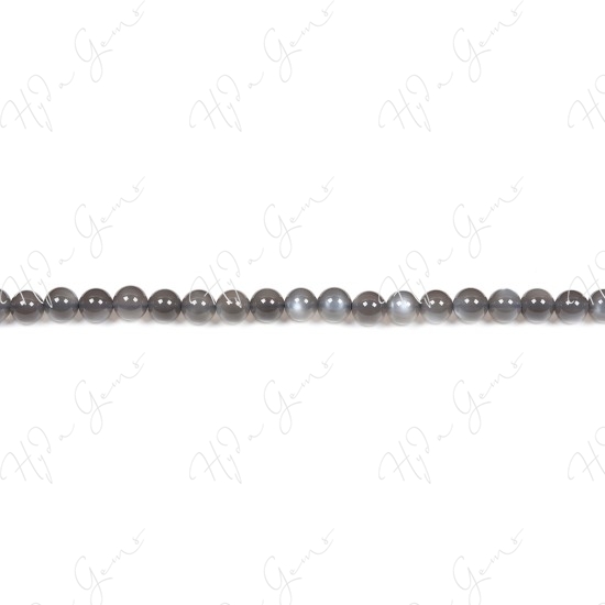 Black Moonstone Round Beads (2A)