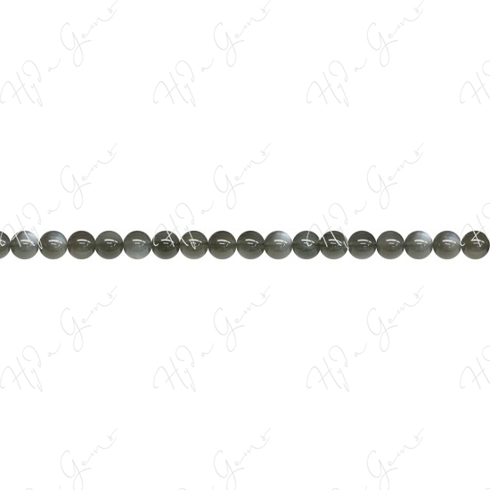 Black Moonstone Round Beads (A)