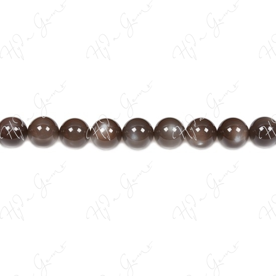 Brown Moonstone Round Beads (2A)