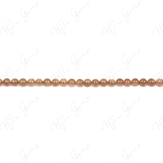 Brown Moonstone Round Beads (2A)