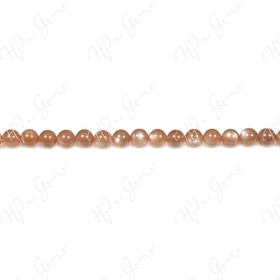 Brown Moonstone Round Beads (2A)