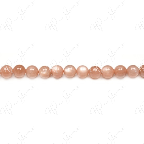 Orange Moonstone Round Beads (2A)