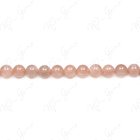 Orange Moonstone Round Beads (A)