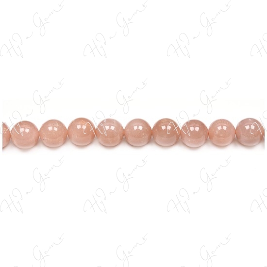 Orange Moonstone Round Beads (A)