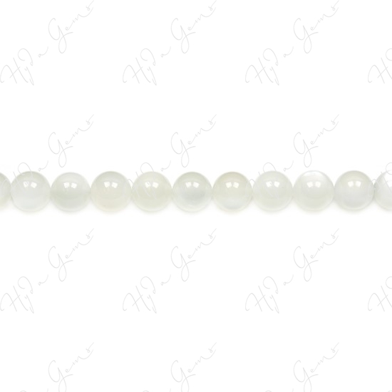 White Moonstone Round Beads (2A)