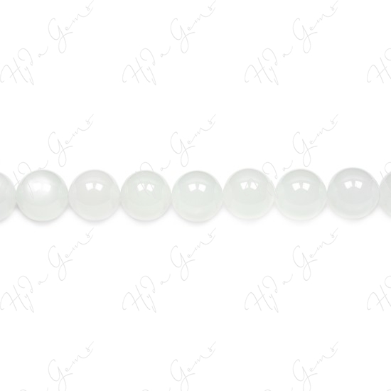 White Moonstone Round Beads (2A)