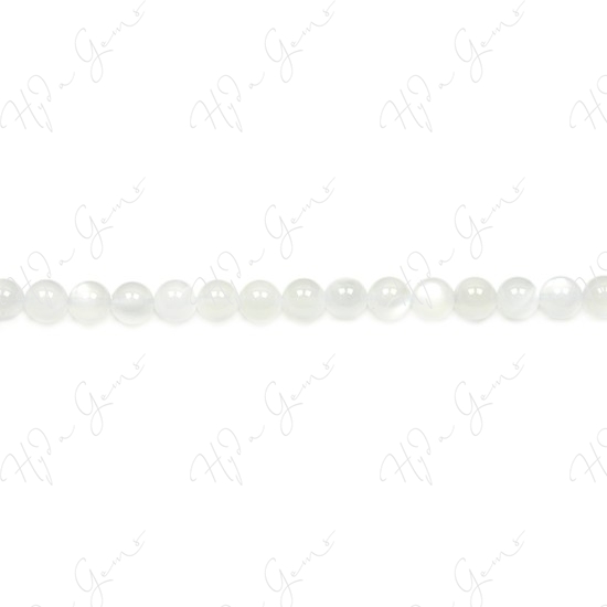 White Moonstone Round Beads (2A)