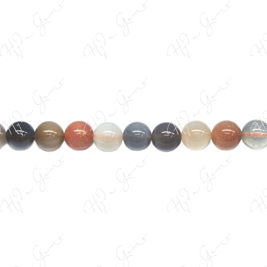 Moonstone Mix Color Round Beads (A-)