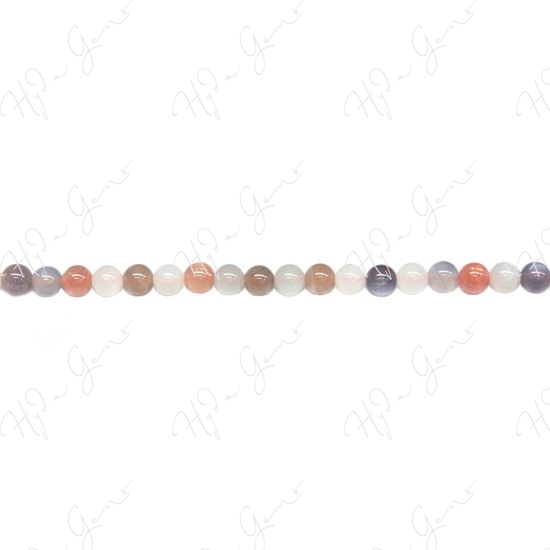 Moonstone Mix Color Round Beads (A-)