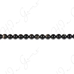 Golden Obsidian Round Beads